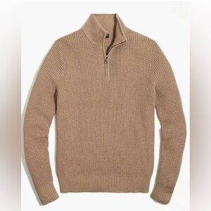 J.Crew Waffle-Knit‎ Half-Zip Pullover Sweater 100% Cotton Sz XL